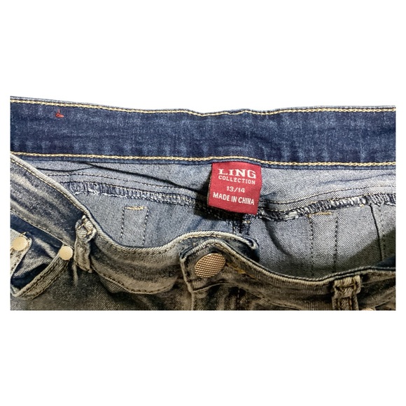 Ling Collection Women’s Blue Jeans Medium Rise Pre-Washed 5 Pockets Size 13/14 - Picture 10 of 15
